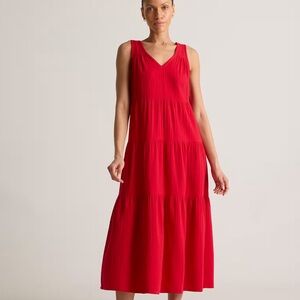 Quince 100% Cotton Gauze Red Maxi Dress Medium